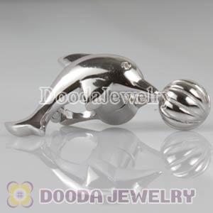 Sterling Silver Dolphin Play Ball Magnetic Clasp