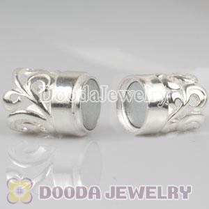 Sterling Silver Flower Head Cylinder Magnetic Clasp 12mm