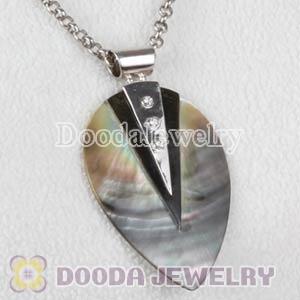 Sterling Silver with CZ Stone Fashion Shell Pendant suit European Necklace