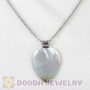 Sterling Silver with CZ Stone Fashion Shell Pendant suit European Necklace