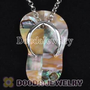Sterling Silver Fashion Shell Slipper Pendant suit European Necklace