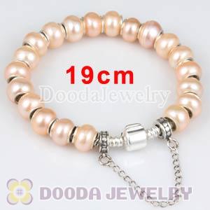19cm Freshwater Pearl Silver Snake Bracelet European Style