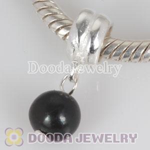 Sterling Silver Charms with 6mm Black Nature Freshwater Pearl