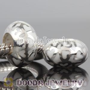 Enamel White Love Beads 925 Sterling Silver fit European Largehole Jewelry
