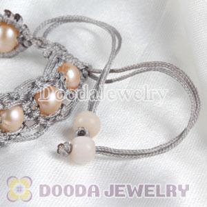 Wholesale Fashion Hand Knitted Adjustable Bracelet with Nature Freshwater Pearl