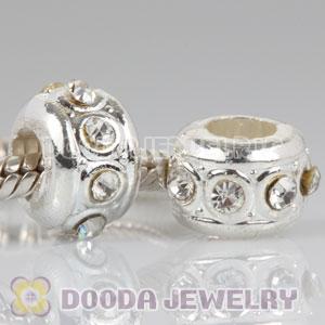 Wholesale European style silver plated beads with stone