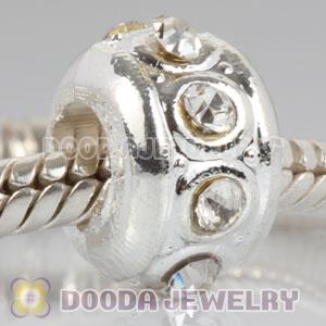 Wholesale Charm Jewelry silver plated beads with stone
