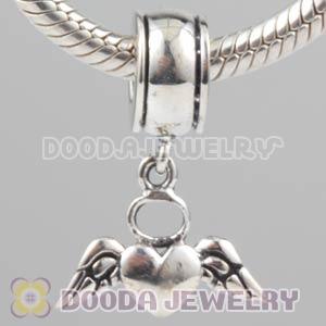 Sterling Silver Flying Heart Dangle Charm Bead European Compatible