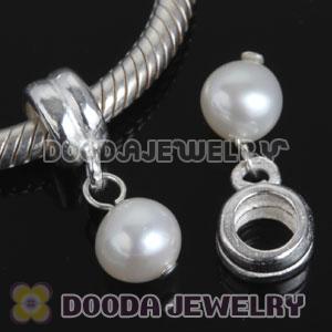 Sterling Silver Charms with 6mm White Nature Freshwater Pearl
