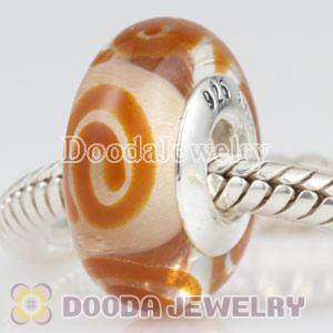 2011 new murano glass beads with 925 sterling silver thread core