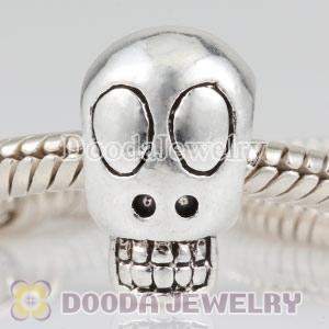 Wholesale silver plated European style skull beads and charms