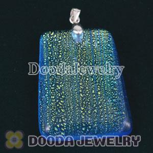 Dichroic Foil Glass Pendant 925 Sterling Silver Clasp