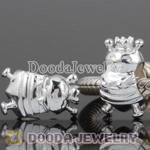 925 Sterling Silver Queen Bee Bead with Crown European Compatible