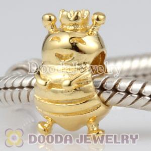 Gold Plated Queen Bee Sterling Silver Bead with Crown European Compatible