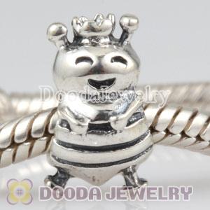 925 Sterling Silver Queen Bee Bead with Crown European Compatible