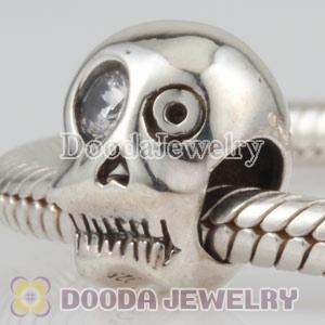 925 Sterling Silver Evil Skull CZ Beads European Compatible