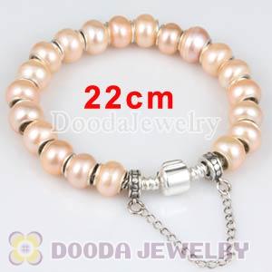 22cm Freshwater Pearl Silver Snake Bracelet European Style