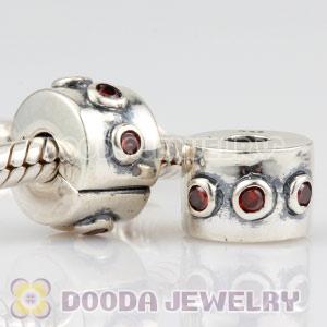 European Style 925 Silver Clip Beads with CZ Stone