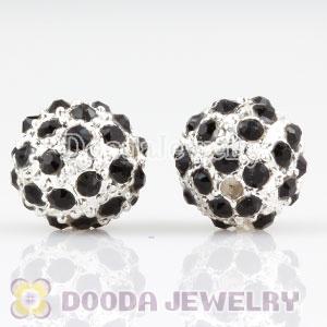 10mm handmade Black Alloy Beads with Crystal Wholesale