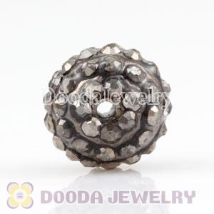 10mm handmade Black Alloy Beads with Crystal Wholesale