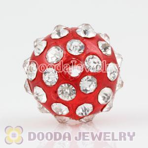 Wholesale 12mm handmade Style Plastic Beads with Crystal