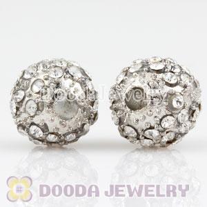 12mm handmade Silver Plated Alloy Beads with Crystal Wholesale