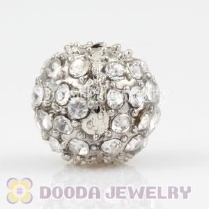 12mm handmade Silver Plated Alloy Beads with Crystal Wholesale