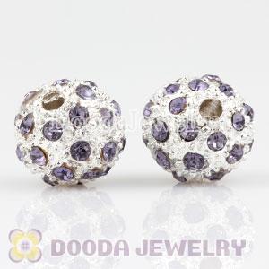 12mm handmade Silver Plated Alloy Beads with Crystal Wholesale