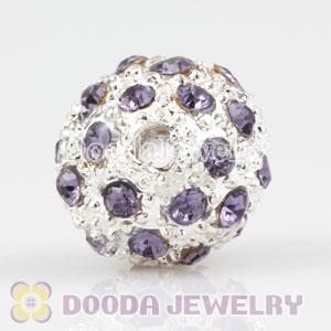 12mm handmade Silver Plated Alloy Beads with Crystal Wholesale
