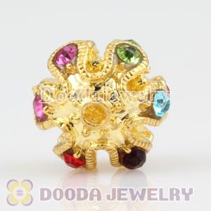 12mm handmade Gold Plated Alloy Beads with Crystal Wholesale