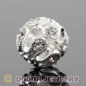 12mm handmade Silver Plated Alloy Beads with Crystal Wholesale