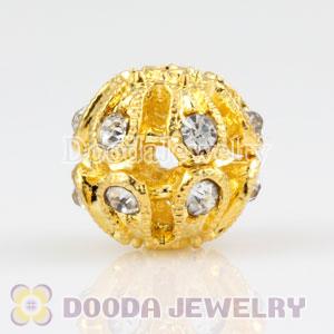 12mm handmade Gold Plated Alloy Beads with Crystal Wholesale
