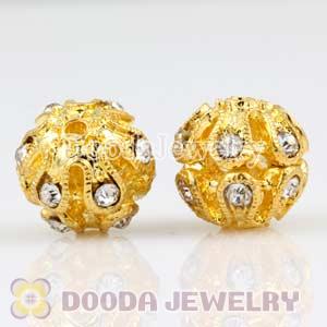 12mm handmade Gold Plated Alloy Beads with Crystal Wholesale