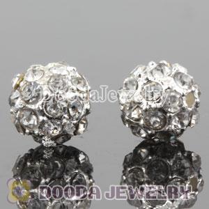 8mm handmade Silver Plated Alloy Beads with Crystal Wholesale