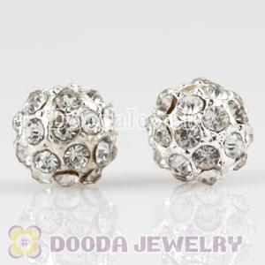 8mm handmade Silver Plated Alloy Beads with Crystal Wholesale