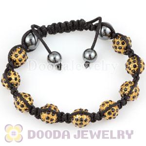 handmade Style TresorBeads Black Crystal Gold Plated Bead Bracelets with Hematite