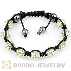 handmade Style TresorBeads Green Crystal Ball Bead Bracelets with Hematite
