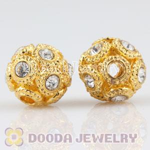 13mm handmade Gold Plated Alloy Beads with Crystal Wholesale