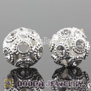 13mm handmade Silver Plated Alloy Beads with Crystal Wholesale