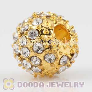 12mm handmade Gold Plated Alloy Beads with Crystal Wholesale