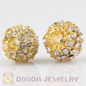 12mm handmade Gold Plated Alloy Beads with Crystal Wholesale