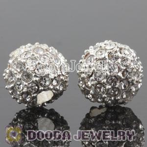12mm handmade Silver Plated Alloy Beads with Crystal Wholesale