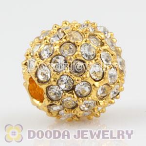 10mm handmade Gold Plated Alloy Beads with Crystal Wholesale