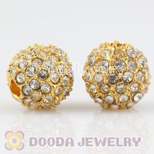 10mm handmade Gold Plated Alloy Beads with Crystal Wholesale
