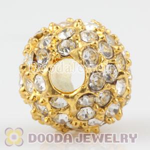 10mm handmade Gold Plated Alloy Beads with Crystal Wholesale