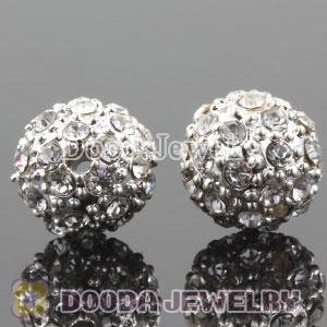 10mm handmade Silver Plated Alloy Beads with Crystal Wholesale