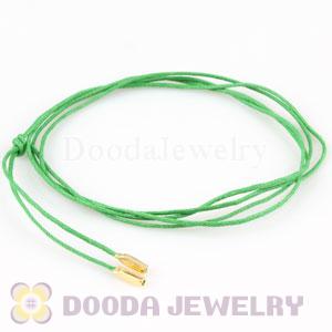 Green Poly Cord with Gold Plated Silver Ends European Compatible