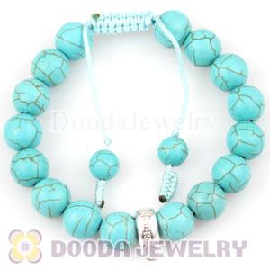handmade Style Tscharm Jewelry Charm Bracelet Turquoise and Sterling Silver Beads