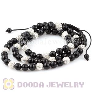 Wholesale handmade Jewelry Necklaces with Faceted Black and Crystal Disco Beads