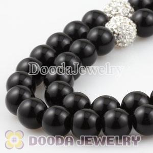 Wholesale Fashion handmade Style Necklace with Black Crystal Beads
